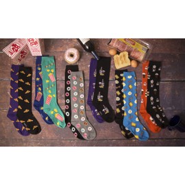 Foozys Womens Novelty Knee High Socks | Popcorn Mini-Buckets Themed Fashion Novelty Socks | 2 Pairs Included