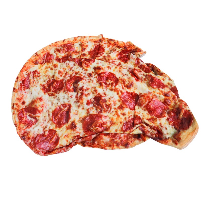 Kid Toddlers Pizza Pattern Rug Baby Washable Fluffy Playmat Round