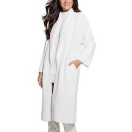 GUESS Women's Long Sleeve Vero Oversized Midi Cardigan, Dove White