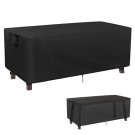 Kingling Funda para mesa de comedor al aire última intervensión, funda para mesa de comedor de patio de 56 pulgadas, impermeable, rectangular, funda para muebles, 56 pulgadas de largo x 32 pulgadas de ancho x 28 pulgadas de alto