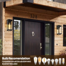 JOKAONOTL Black Outside Lights for House 15" H Outdoor Wall Sconce Waterproof Large Exterior Light Fixtures for Garage, Doorway, Porch, Patio,1 Pack