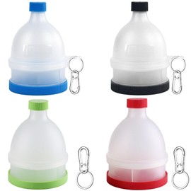 Gzcnsel Gzcnsel [4 Pack] Protein Powder Funnel Set with 3 Compartment Pill Storage - Portable Supplement Container for Pre/Post Workout - Includes Keychain for Shaker Bottle, Ideal for Gym, Travel, Fitness