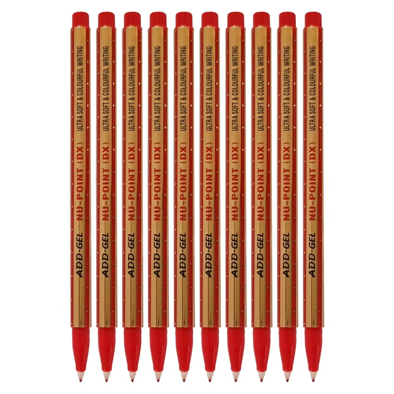 PointDX Fineliner Pens, RED, Fine Point (0.5mm), Pack of 10,