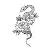 MapofBeauty 2 pcs Tattoos Snake Flower Temporary Waterproof Tattoo Sticker