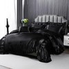 Herside Satin Comforter Set with Sheet Set Queen Size,8 Pieces