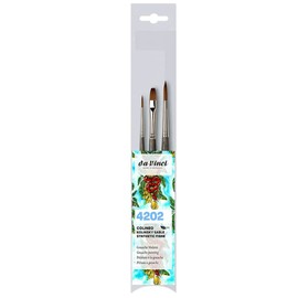 da Vinci Colineo Short Handled Couache Painting Brush Set Synthetic Fibres Artist Brush Gouache Painting Liquid Acrylic Paints Made in Germany Set 3 Sizes 2/6/8