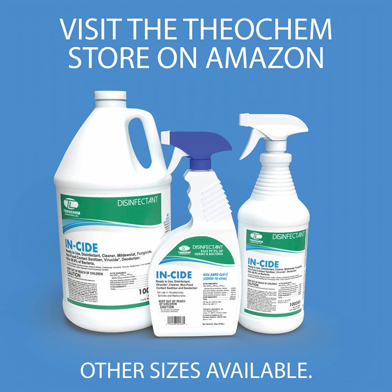 Theochem In-Cide Hospital Grade Disinfectant Spray - EPA Registered Cleaner