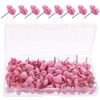 100Pcs Pink Push Pins，Cute Heart Push Pins with Metal Point