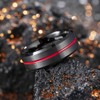 King Will Thin Red Groove Black Brushed Tungsten Carbide Wedding