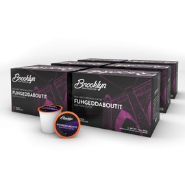Brooklyn Beans Dark Roast, Fuhgeddaboutit Gourmet Coffee Pods, Compatible with 2.0 Keurig Coffee Pods Brewers, 72 Count