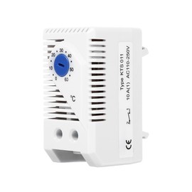 Mechanical Thermostat, 0-60 Degree Adjustable Temperature Controller Switch, Normally Open NO Thermostat for Heater Cooling System, 110V-250V, DIN Rail Mount