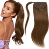 Lacer Chocolate Brown Ponytail Extension Wrap Around Human Hair with