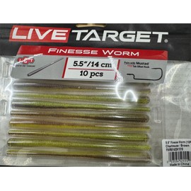 5.5" Finesse Worm-Chartreuse/Brown-10CT