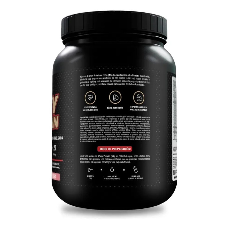 Whey Protein 1,000 Gr Alfa-lactoalbúmina Fnt Sabor Fresas Con Crema