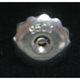 JewelryMaven SINGLE 5.75mm Solid PLATINUM 950 .041" Post Threaded Screw Earring Back Nut USA