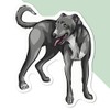 Medium 100mm 'Lurcher' Permanent Sticker Decal for Cars/Windows/Bins/Walls etc (DW00057118)
