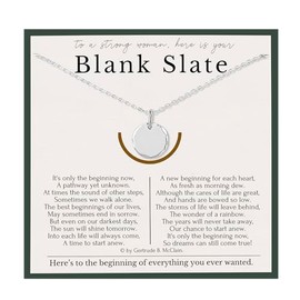 HOPE LOVE SHINE New Beginnings Blank Slate Necklace for Women - Gifts for Her - Divorce Gifts, Addiction Recovery, AAA, Sobriety Gifts for Women, Break Up, Recovery - Pendant Necklace, Sterling Silver