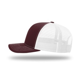 Joe's USA Richardson 112 Adjustable Trucker Cap - Premium Snapback Caps-OSFM - 1 Pack - Maroon/White
