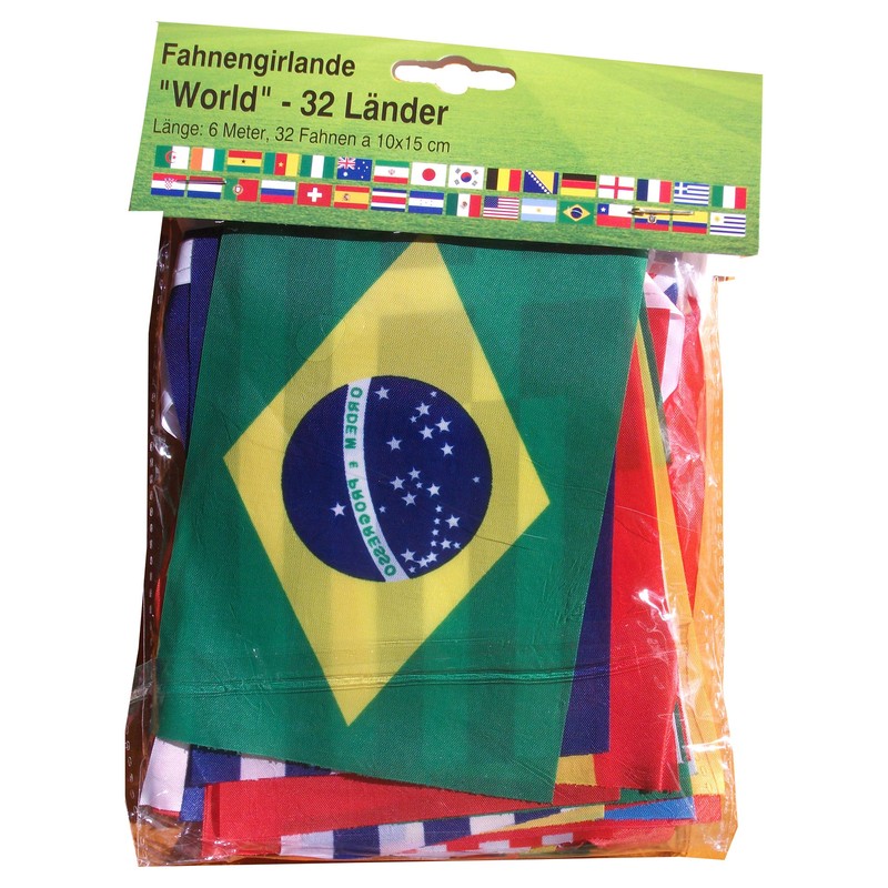 2014 Brazil World Cup Fabric Bunting- All 32 Flags 6