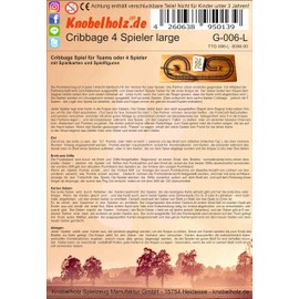 Cribbage Box for 4 Players Puzzle Wood Board Game, Wooden Team Game with Playing Cards, Card Game with Fun, Board Game, Family Game