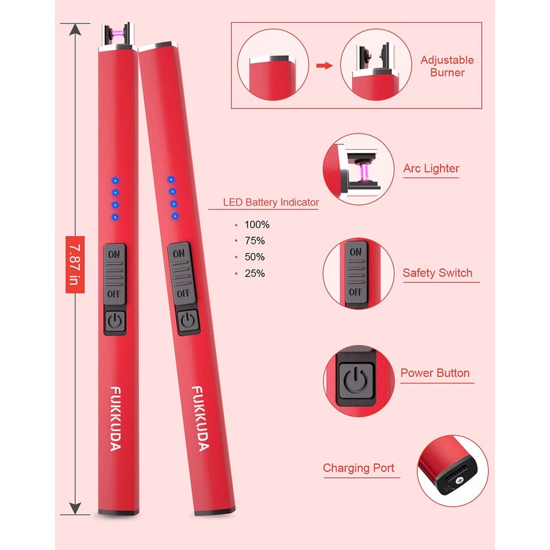 Electric Candle Lighter Rechargeable Lighters Stocking Stuffers for Women Plasma