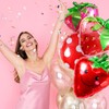 4 Pcs Strawberry Balloons Huge Red Polka Dot Strawberry Aluminum