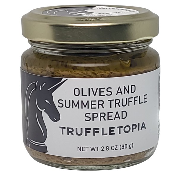 Truffletopia Olive and Summer Truffle Spread Tapenade – Use Flavorful Real Truffles, Better than Truffle Oil or Truffle Salt, Pasta Sauce, Pizza Sauce, Topping, Dipping, Cooking, Gluten Free, Keto