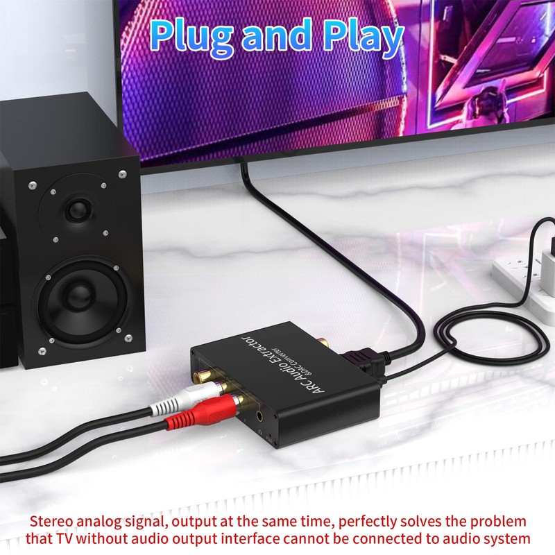 192KHz DAC Audio Converter,HDMI ARC Audio Extractor, with 3.5mm Jack