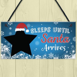 RED OCEAN Kids Countdown To Christmas Decoration Board Sleeps Till Santa Hanging Plaque Gifts