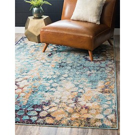 Unique Loom Vita Collection Traditional Over-Dyed Vintage Blue Area Rug (8' 0 x 10' 0)