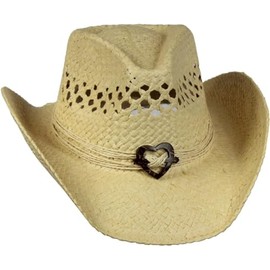Natural Women's Cowboy Hat with Heart