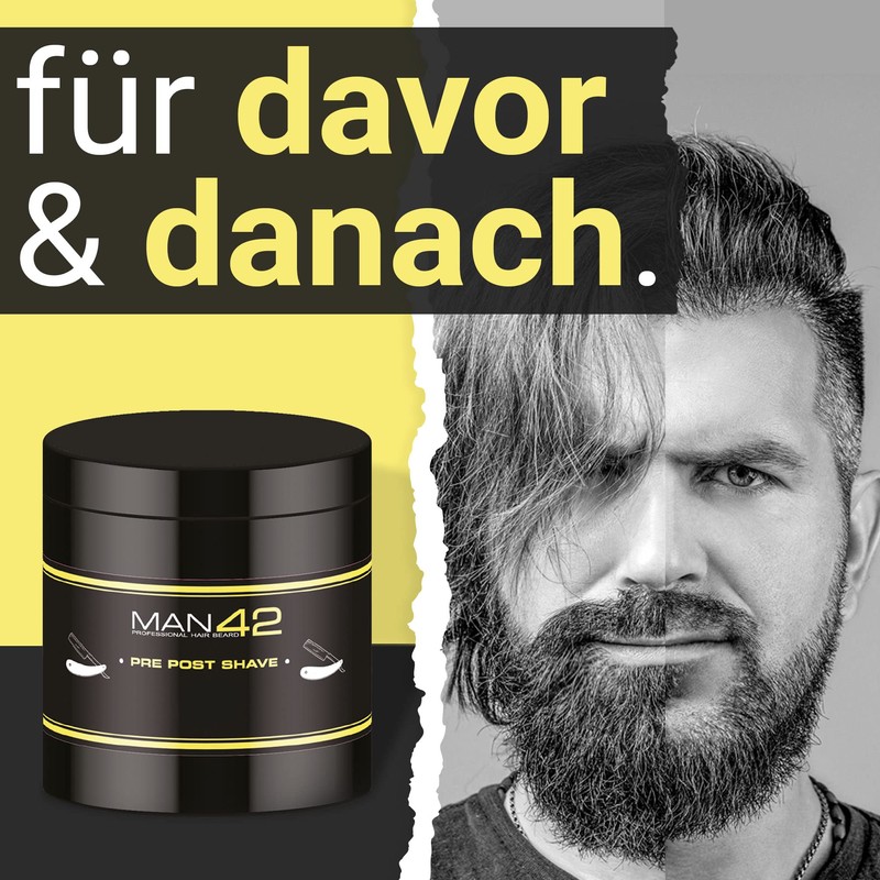 MAN42 Pre-/ Post Shaving Cream, Before and After Shaving Cream,