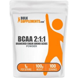 Bulk Supplements Unflavored Bcaa Powder 3.5 Ounce 211 Ratio For Strength And Performance Goals