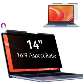 Makinda Magnetic Privacy Screen Protector Laptop 14" 16:9 Compatible with HP/Dell/Acer/Lenovo/Thinkpad Removable Anti-Spy Blue Light Laptop Protection