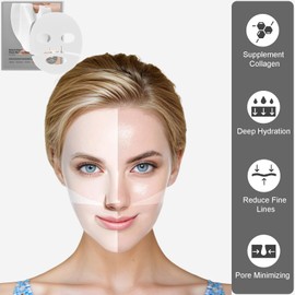 Organic Collagen Real Deep Mask, Hydrating Collagen Mask Overnight, Collagen Mask Overnight Korean, Deep Moisturising, Moisturising and Nourishing Mask Face Mask (Grey-8 Pieces)