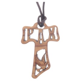 Holyart Cross made of olive tree wood in rope shape openwork with the motif of the confirmation 4 cm