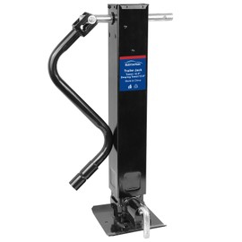 12000 LBS Heavy Duty Weld-On Square Tube Trailer Jack, 12-1/2" Lift 13-1/2" Drop Leg Travel, Front Pull pin Black