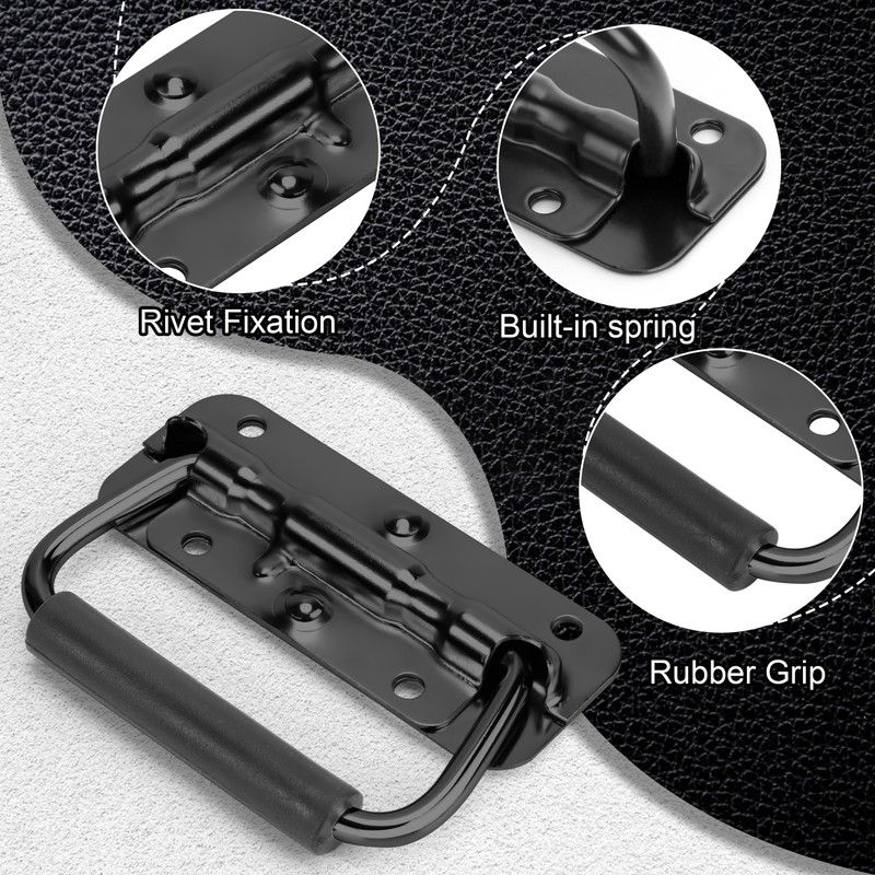 Niboken Folding Handle Carry Handle, Hardware Boxes Handle, 100 mm