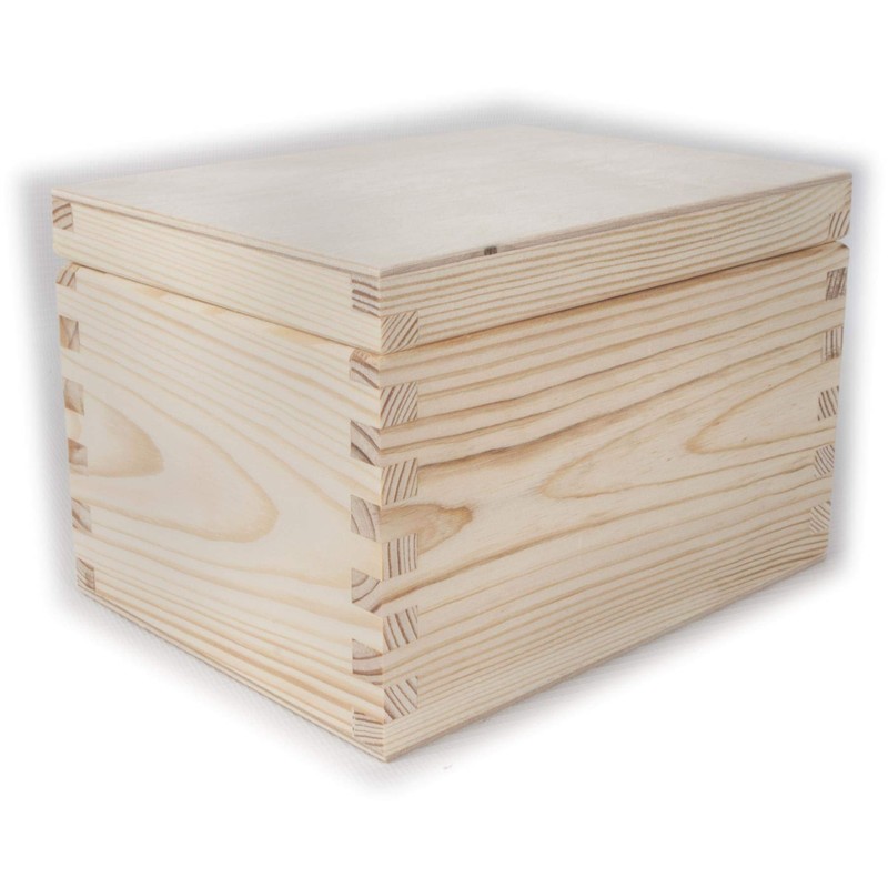 Small Rectangular Wooden Box with Lid | 16 x 12