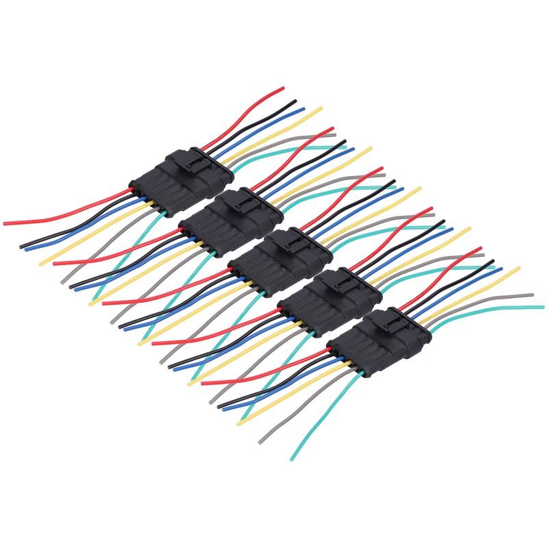 5Pcs Way Car Electrical Connector Waterproof Antiflaming Resilient Antioxidant Automotive