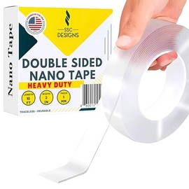 Cinta de montaje de doble cara resistente, nano tira adhesiva de dos caras, póster mágico fuerte, decoración para colgar en la pared, kit de burbujas para oficina, aula, transparente, extraíble