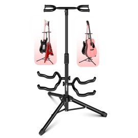 Double Guitar Stand Adjustable Foldable Metal Floor Neck Holder Universal For InstrumentsMaterial Type:: Foldable for-2 Guitar