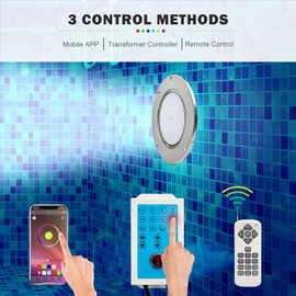 CLOSUNT Pool Lights for Inground Pool, 10 Inch Large LED Multicolor Inground Pool Light with 50 Foot Cord for Wet Niche, 60W Waterproof Swimming Pool Lights, APP Control (Controller Included) 24V