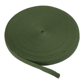 PATIKIL Cotton Twill Ribbon 5/8 Inch 50 Yards Webbing Cotton Tape Bands Herringbone Tape for Sewing Gift Wrapping Craft DIY Bag Strap Shoelaces Army Green