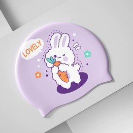 Swim Cap for Kids, YondestStars Swimming Cap for Girls Boys Children Age 3-10, Silicone Bathing Caps for Long and Short Hair