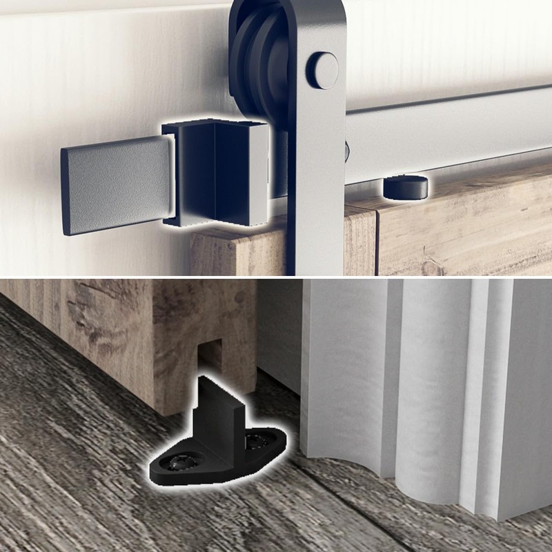 SMARTSTANDARD 5.5FT Sliding Barn Door Hardware Whole Kit (Include 5.5ft