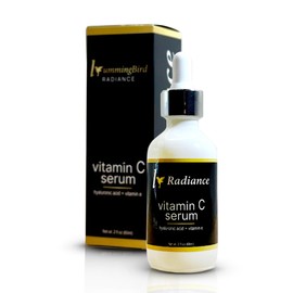 Hummingbird Radiance: Vitamin C Serum with Hyaluronic Acid and Vitamin E, Anti-Aging Face Serum for Dark Spots, 2 fl oz.