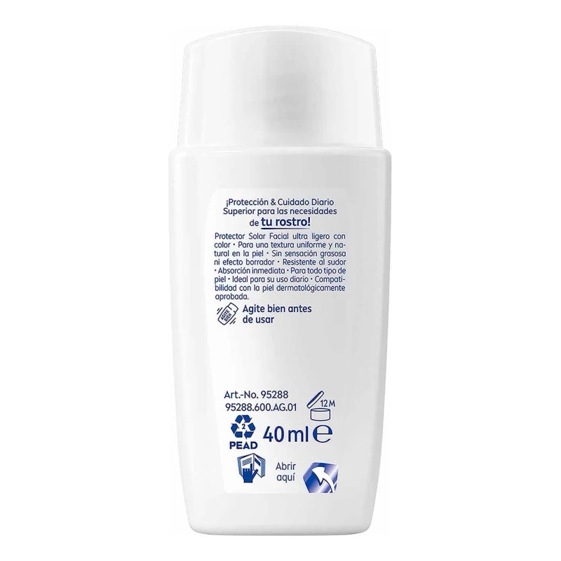Protector Solar Facial Nivea Sun Fluido Diario Tono Claro Antioxidantes