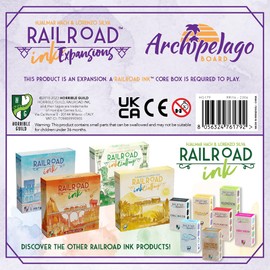 Horrible Guild Railroad Ink Challenge: Archipelago Boards Set | Strategy Board Game Expansion | Roll and Write Dice Game | 1 to 4 Players | 20 Minutes | Ages 8+