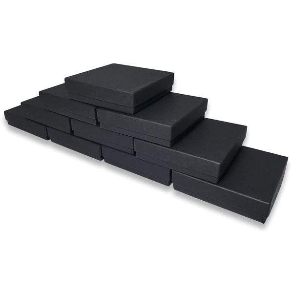 N'icePackaging 12 Qty - Matte Black-Kraft Cotton Filled Gift Boxes